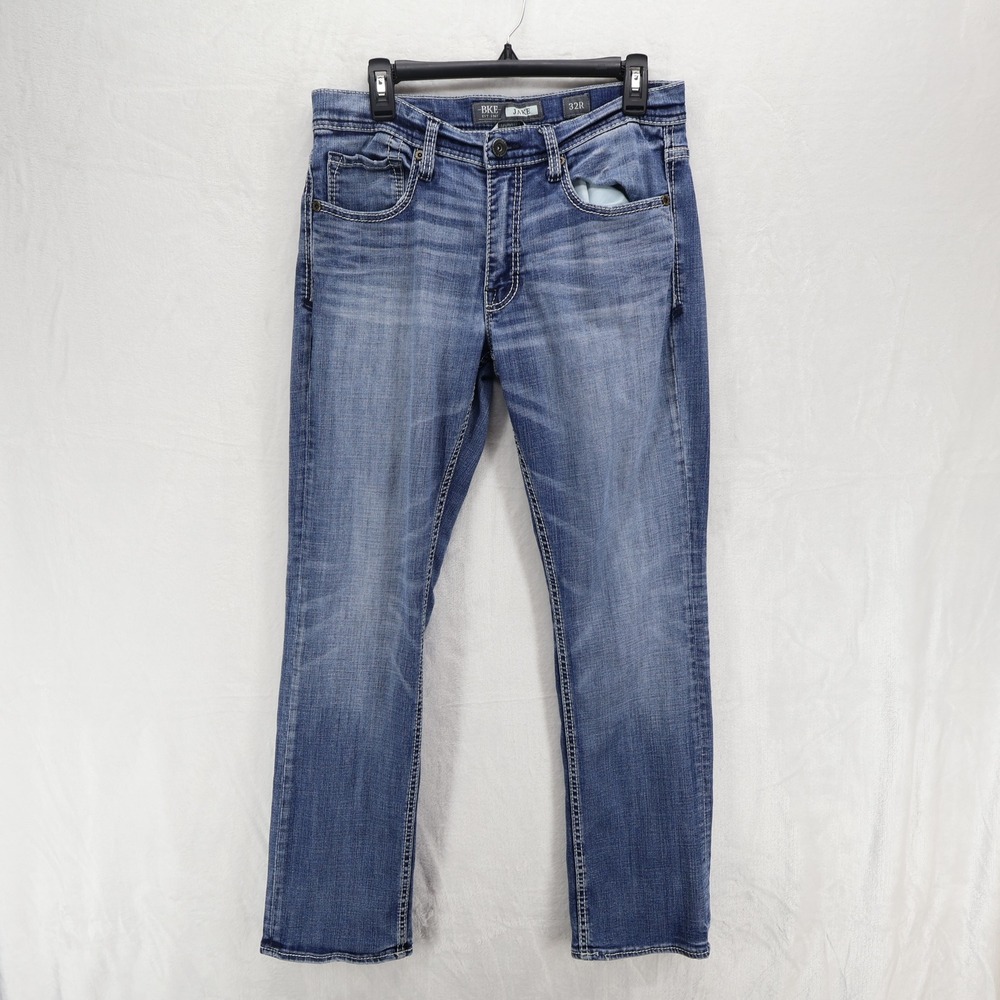 BKE Jake Straight Leg Mens Blue Denim Jeans Size 32R ABP1609